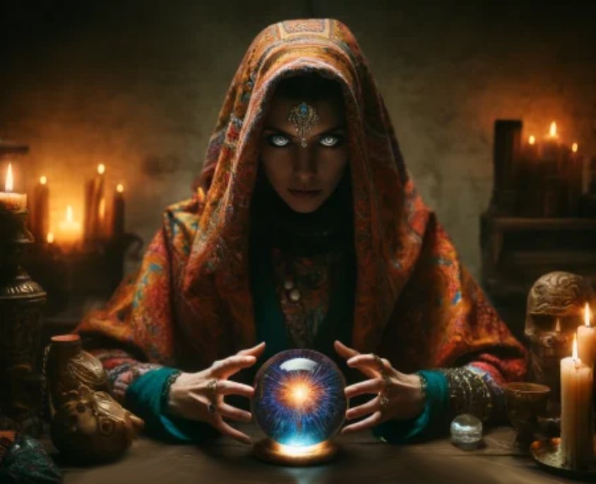 La divinatrice à l'oeuvre